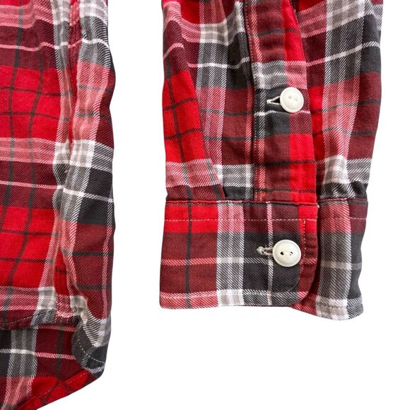 Polo Ralph Lauren Loop Collar Flannel Shirt Men M Red Plaid Long Sleeve Designer - Picture 7 of 12